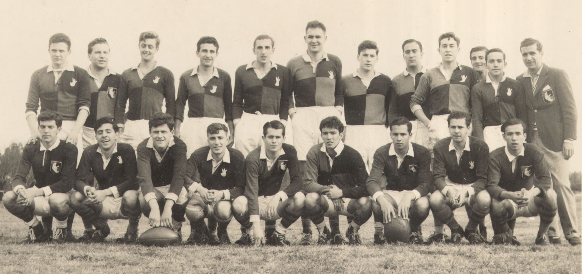 Plantel histórico de Duendes Rugby Club en 1958